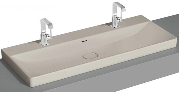 Vitra 7530B020-0973 Metropole Çanak lavabo, 120cm Mat Bej.